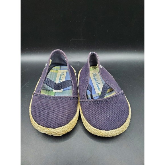 Polo Ralph Lauren Size 1 Loafers Slip On Baby Shoes Boy Blue Pre-owned Adorable - Picture 2 of 8